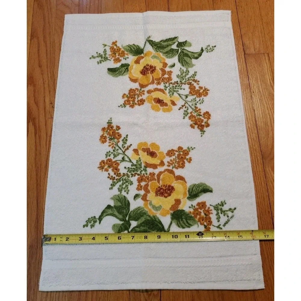 Vintage‎ RA Briggs Hand Towels Yellow Floral Print